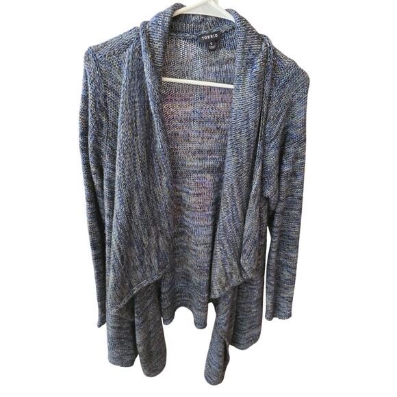 Torrid Sweater Cardigan 2x Womens Plus Size Blue Long Sleeve Open Front Warm - Picture 1 of 5